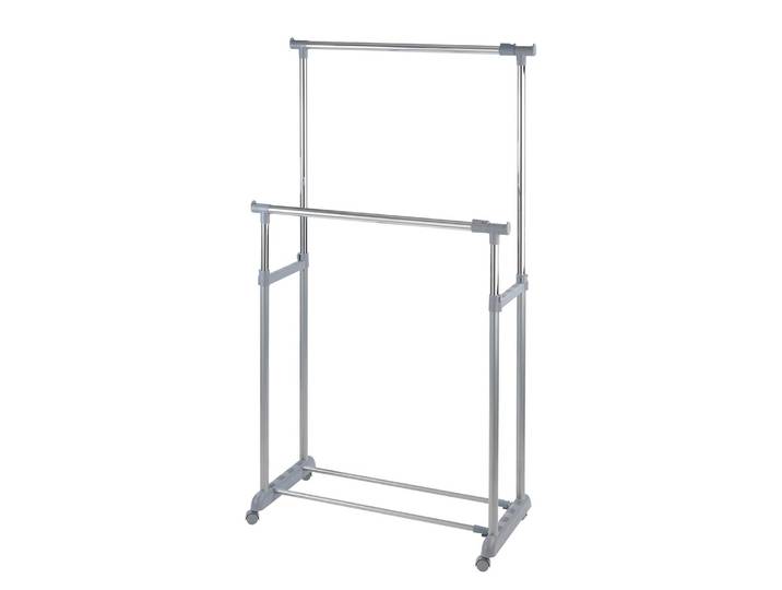 Rollgarderobe Twin 88 x 168 x 49cm Grau/Silber