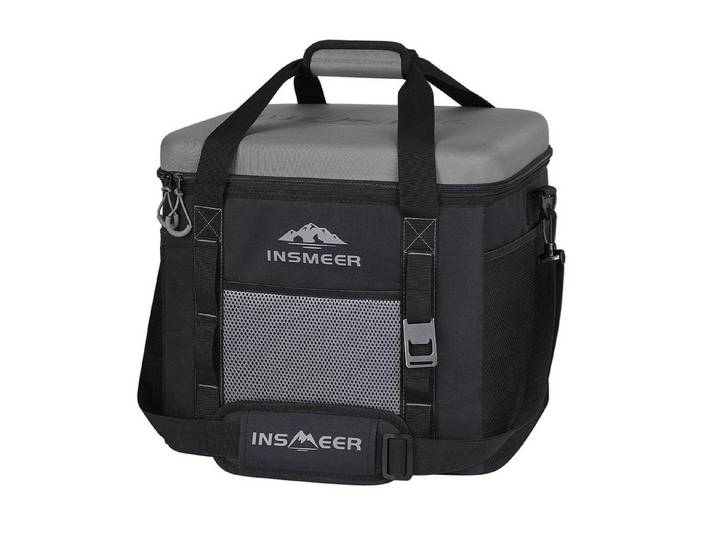LuxusKollektion Kühltasche Kühltasche 40L 60Dosen Faltbar Wasserdicht Camping Picknick grau
