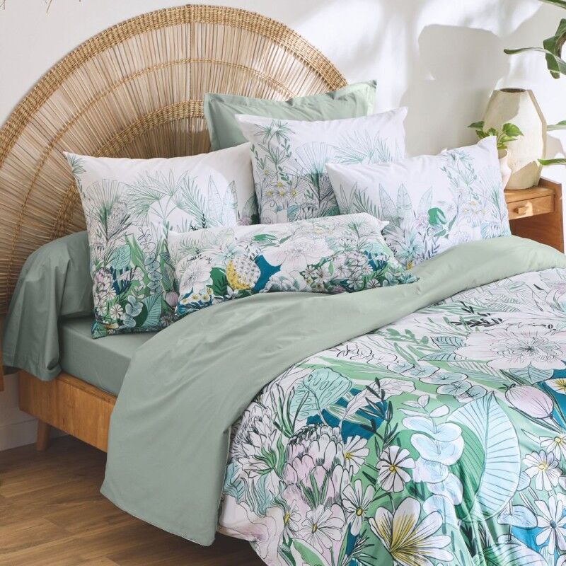 Traversin percale Tradilinge uni SAUGE (Bali) (Couleur : Sauge)
