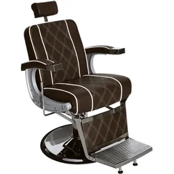 Barberpub hydraulischer Friseurstuhl 3810BR, Friseursessel mit Retro/ Vintage Stil, Bedienungsstuhl Friseureinrichtung Salon SPA 140° Kippbar, Kunstleder, 51 × 48 × 107 cm