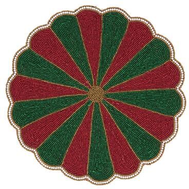 Saro Lifestyle Elegant Beaded Pinwheel Placemat (Set of 4)