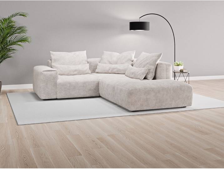 Ecksofa Denver Nr. 3 rechts - Weiß (Cremeweiß) - Cordstoff