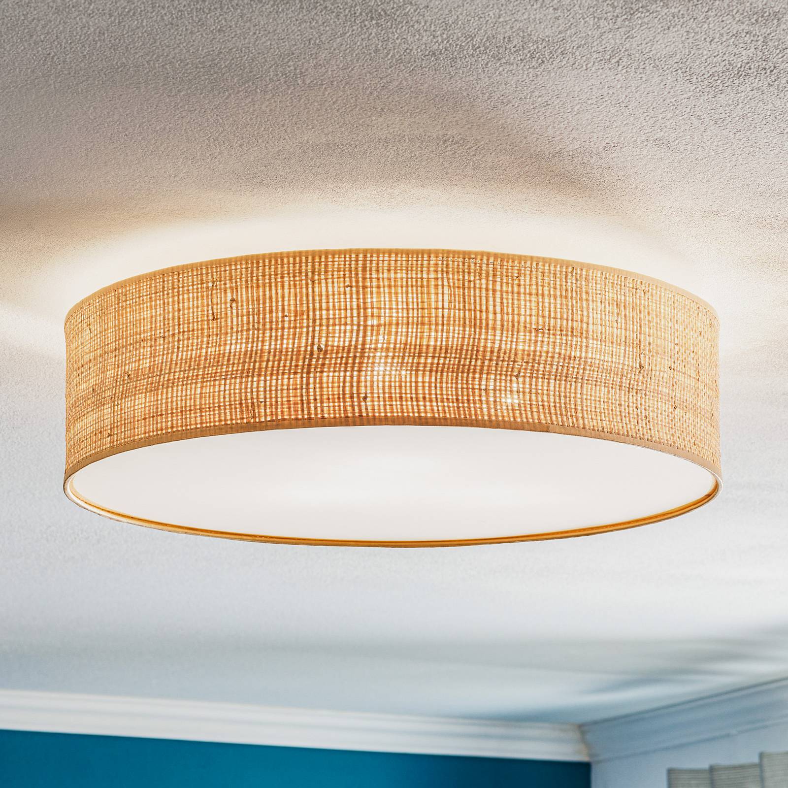 Ceiling Light Leano Eko-Light, dimmable, Light wood, Living / Dining Room, Wood, Ceiling Light