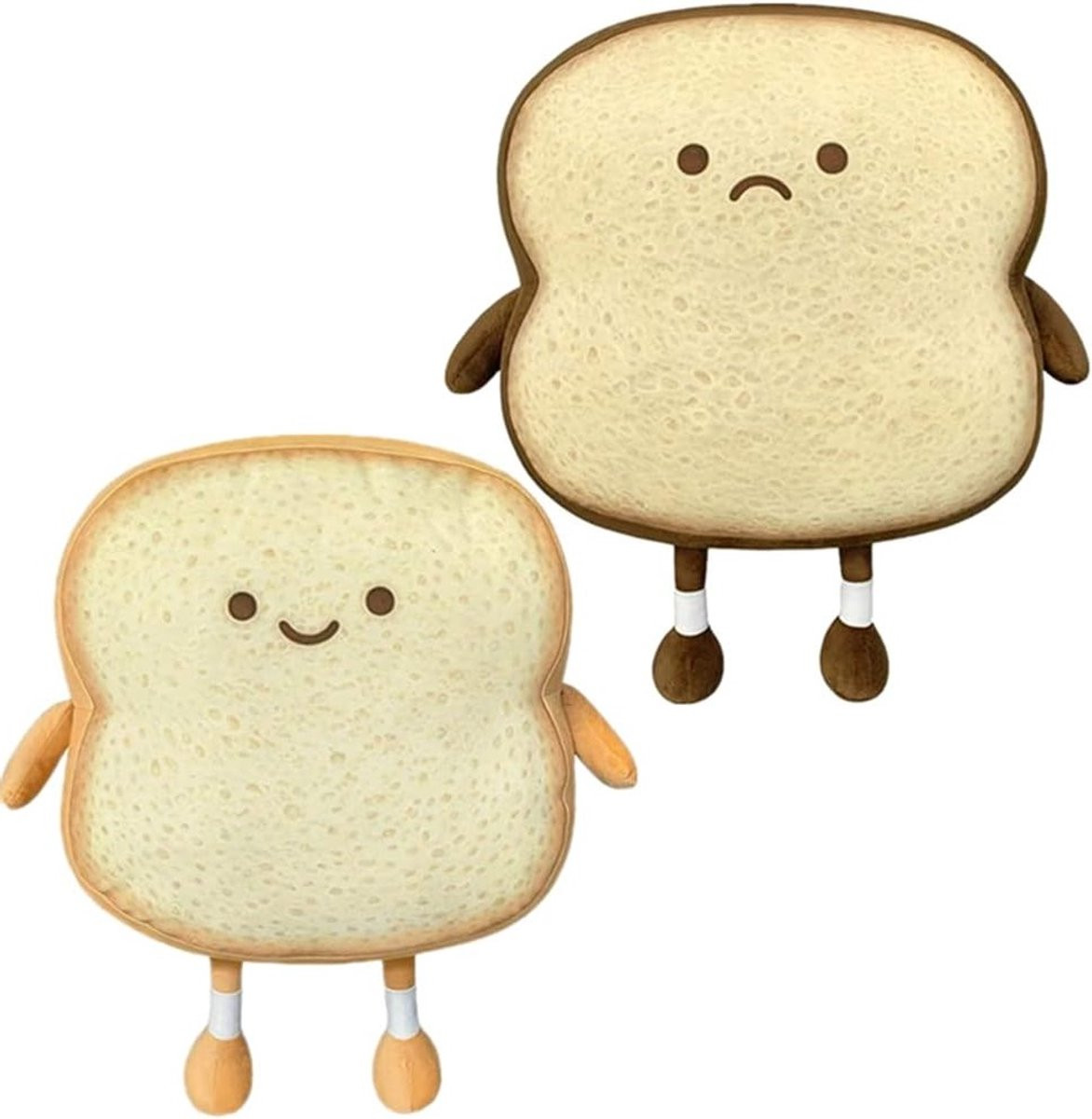 Grappig Toast Kussen, Schattig Pluche Rolkussen voor Kinderen en Volwassenen, Polyester Decoratie voor Slaapkamer en Woonkamer