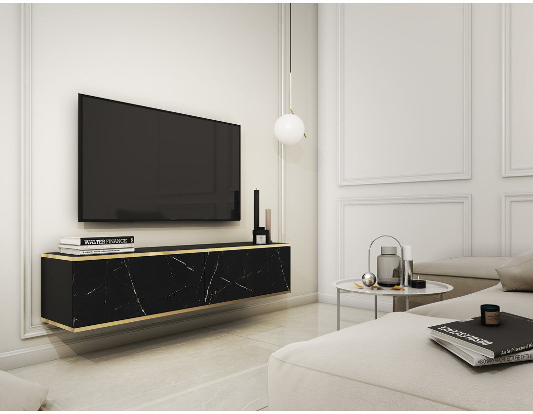 Fairmont Park Bardonia TV Stand for TVs up to 48" Marble Black 48"