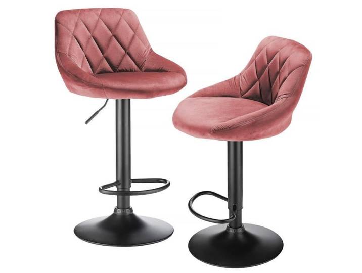 Tabouret de bar GOLDCMN - Spoon Antidérapant Rose - Lot de 2 - Charge 120kg