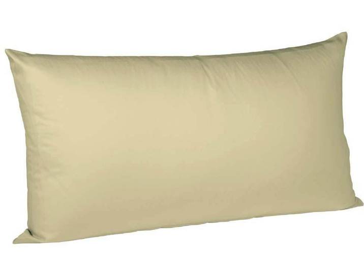 Kissenbezug FLEURESSE Colours Mako Satin, 100% Baumwolle, mit Reißverschluss , beige, B:40cm L:80cm, Mako-Satin, Mako-Satin, Kissenbezüge, Kissenbezug, Mako Satin, glänzend, glatt, Premium Qualität