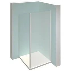 Seitenwand Hüppe Alpha 2 Profil silber matt, Glas 4mm 875-900mm