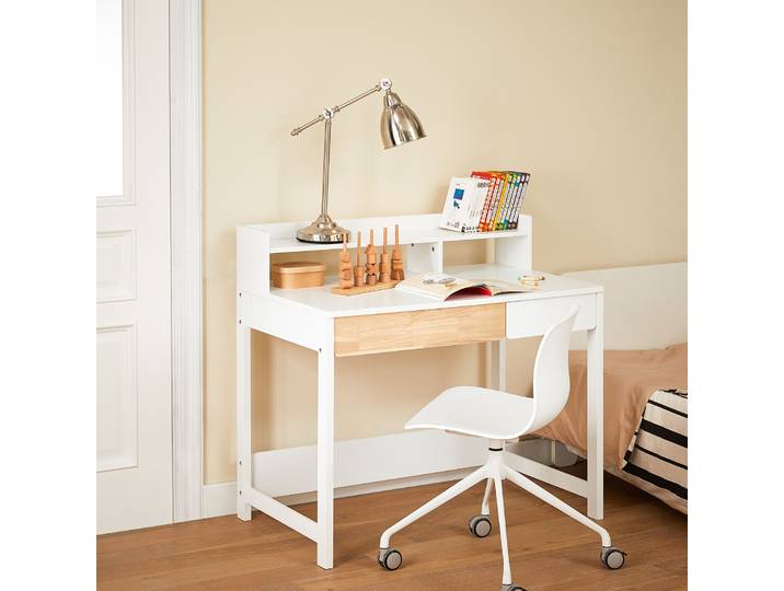 SoBuy FWT106-W 2 bureau de rangement Table d'ordinateur table de bureau bureau à domicile bureau d'angle bureau