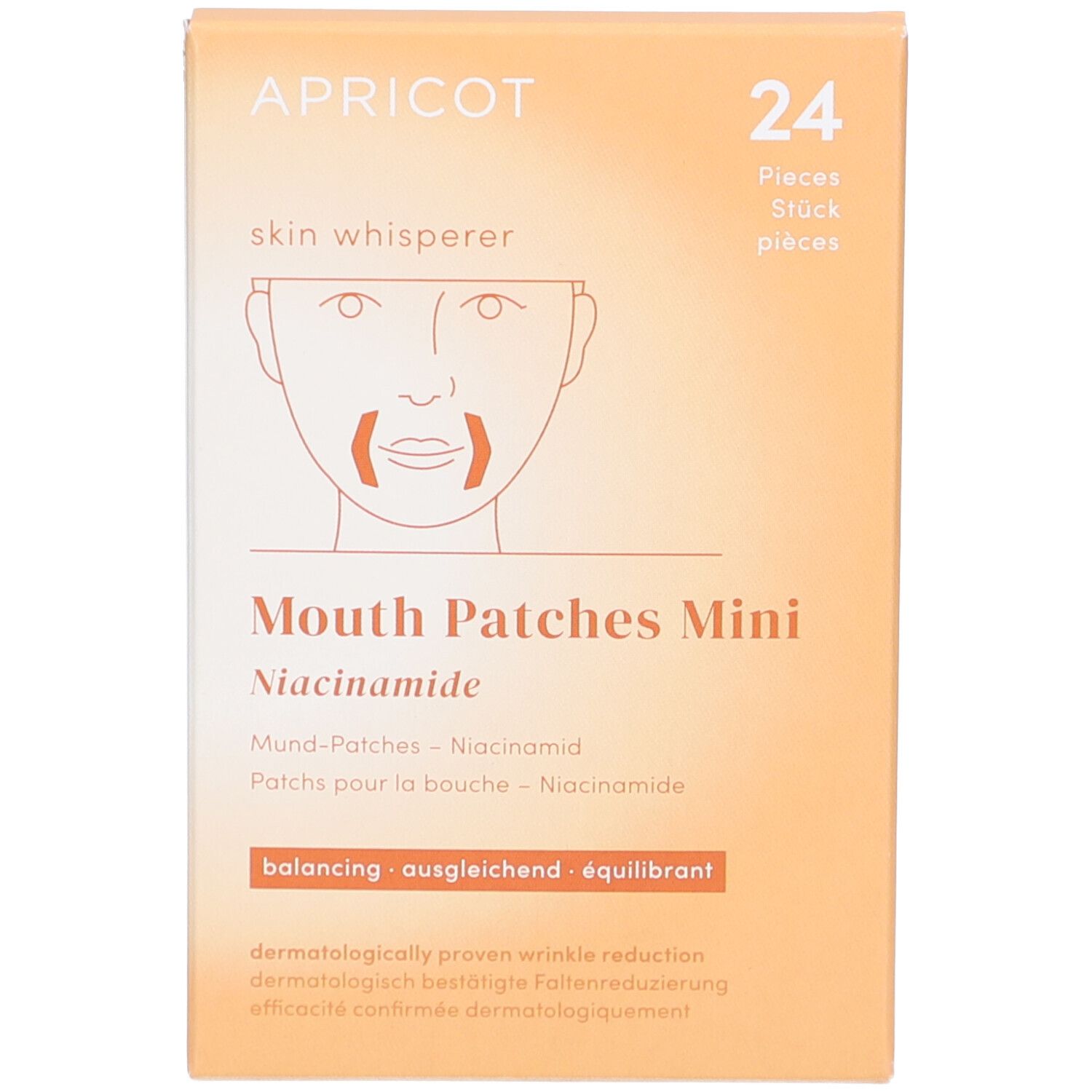 Apricot Mouth Patches Niacinamide skin w.Mini Pack 24 St Pflaster