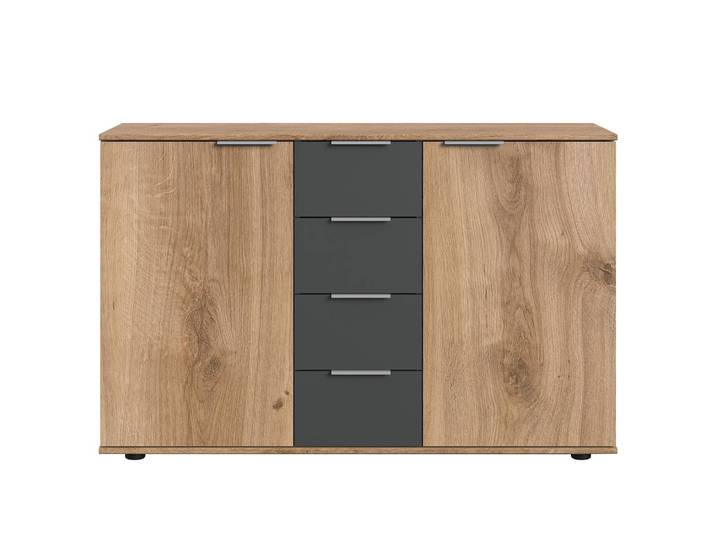 Kommode I 130 x 83 x 41cm Braun/Eiche Grandson Dekor/Graphit