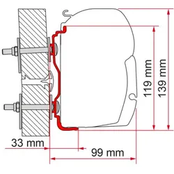 Fiamma Hymer ab 2016 Markisenadapter für Fiamma F45 500 cm