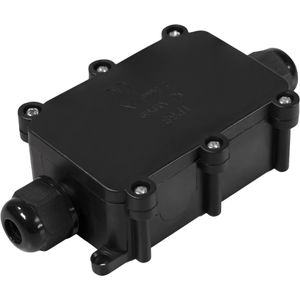 McPower Abzweigdose 1300606, wasserdicht IP68 für außen, 124 x 45 mm, schwarz, aus Kunststoff, für Aufputz