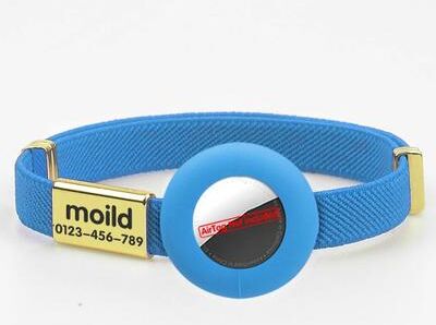 Uplift Picks Cute Breakaway Cat Collar With AirTag Holder And Personalized Name Tag blue
