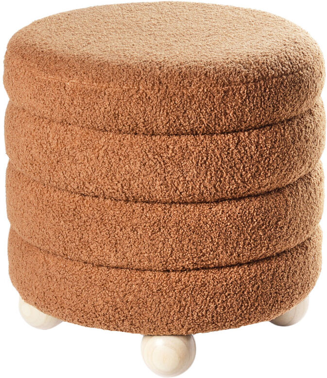 Marlow Home Co. CHILLY 42 cm W Round Ottoman Brown 41cm H X 42cm W X 16.5cm D