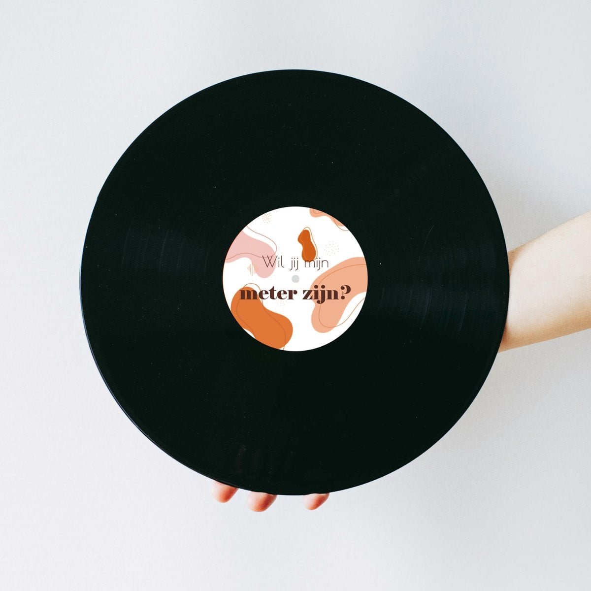 Vinylplaat met abstract pink design - Muziek cadeau voor je meter