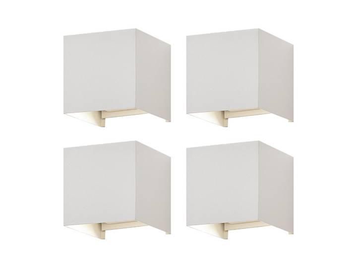 Nettlife Wandleuchte Inspiration 4er-Set, Weiß, Metall, LED integrated, 10x10x10 cm, Lampen & Leuchten, Innenbeleuchtung, Wandleuchten