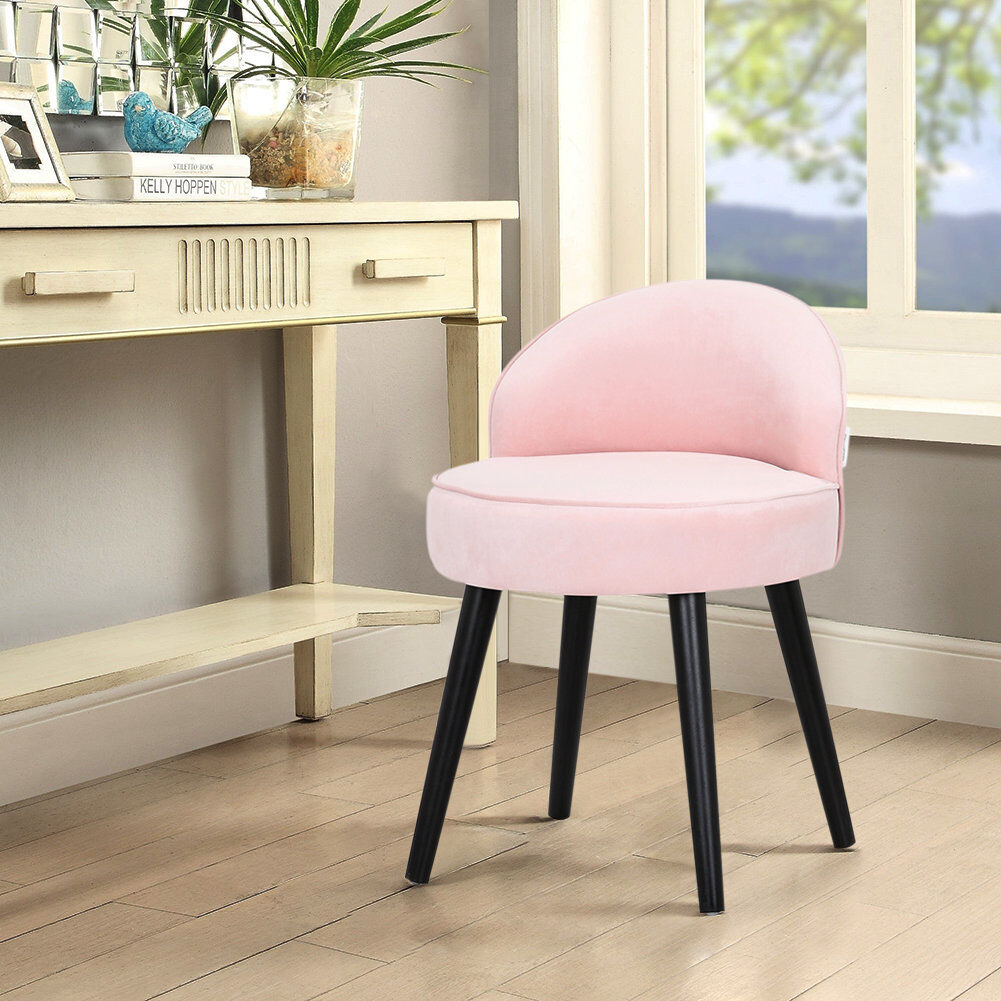 George Oliver Solid + Manufactured Wood Accent Stool Pink 68cm H X 49cm W X 49cm D