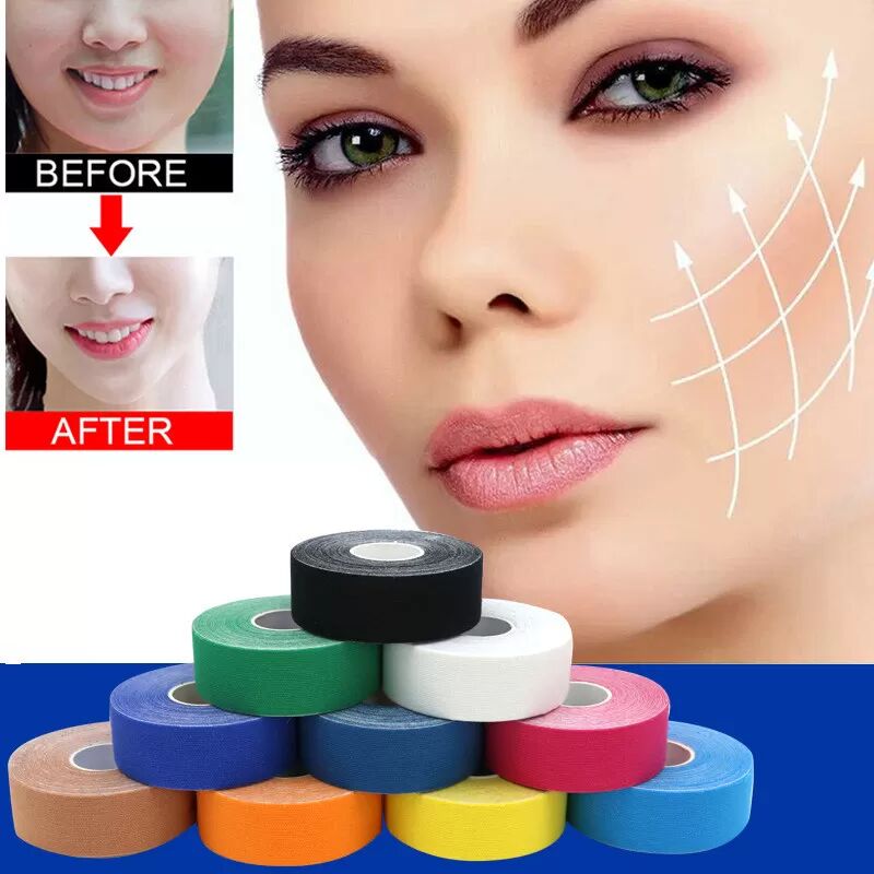 INF Ruban de lifting du visage Skin-Tone - 2,5 cm x 5 m - pack de 2 Beige Model 2