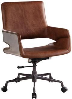 CDecor Brooks Vintage Cocoa Executive Arm Office Chair with Swivel