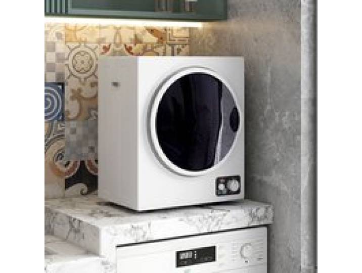 Mini seche-linge a evacuation 4 kg 850 W blanc 4 programmes 2 niveaux de chauffe pose libre ou murale