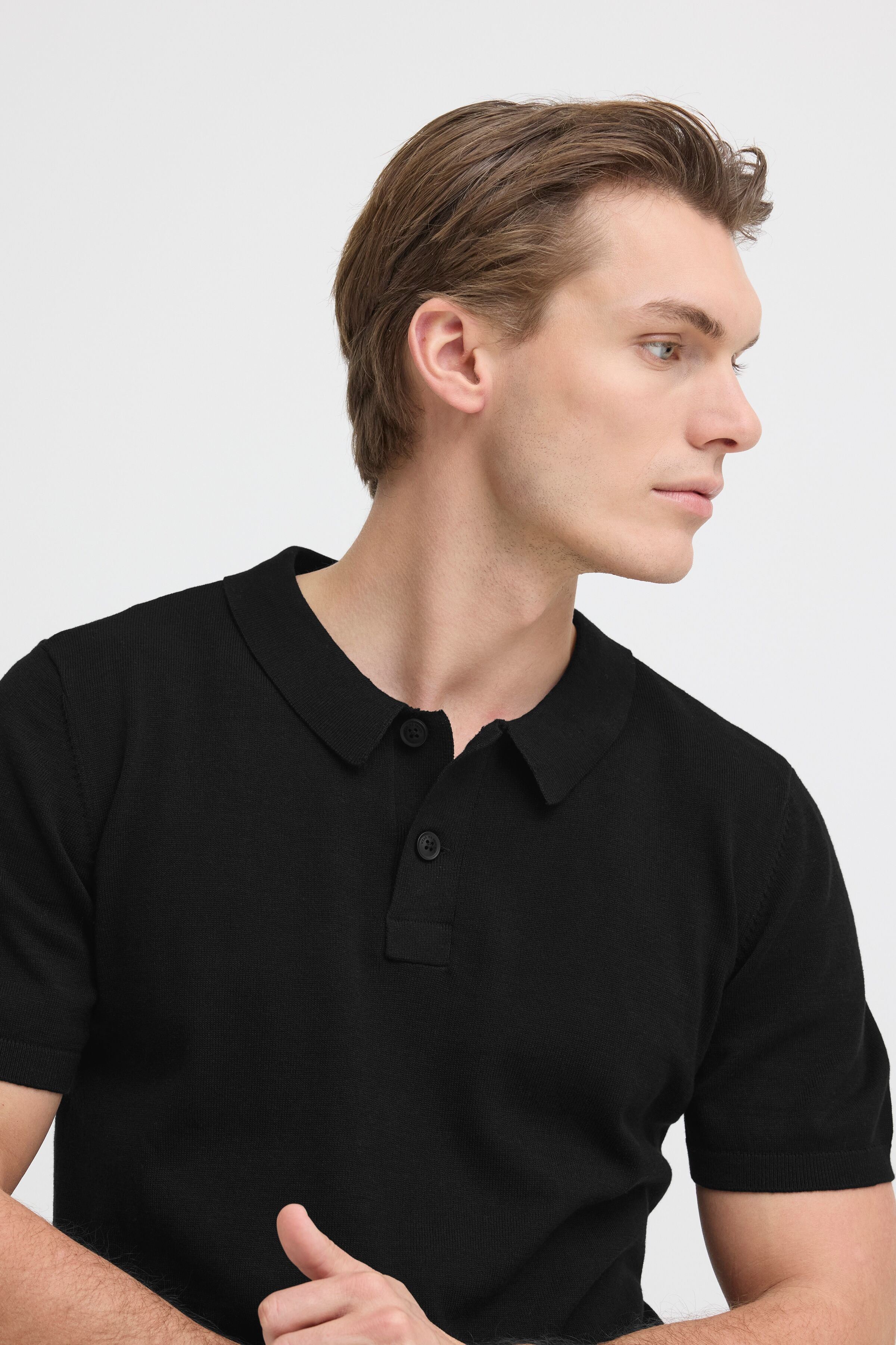 Poloshirt BLEND "BHBRAY KNIT POLO", Herren, Gr. XXL, schwarz (schwarz beauty), Strick, Obermaterial: 100% Baumwolle, unifarben, regular fit, Shirts Poloshirt, aus Baumwolle und Strick, Regular Fit, pflegeleicht, mit Markenlabel schwarz beauty XXL
