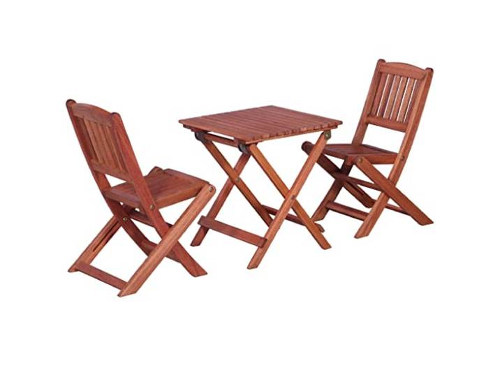 vidaXL 3-delige Bistroset voor kinderen massief eucalyptushout