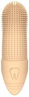 Uplift Essentials Dog Finger Toothbrush For Gentle 360 Degree Dental Cleaning yellow