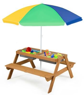 Toddler Activity Furniture Set Outdoor Sand & Water Table＆Chair Set
