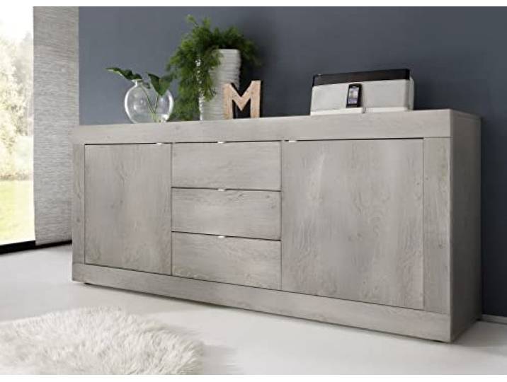 Sideboard >Belinda< (BxHxT: 210x86x43 cm) Holzstruktur Pinie Weiss