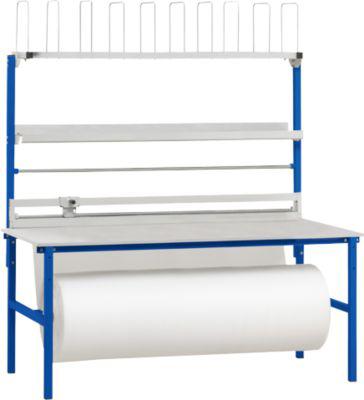 Rocholz Komplett-Packtisch I, inkl. Abrollvorrichtung und Schneidsystem, Arbeitsplatte B 2000 x T 800 mm, bis 100 kg