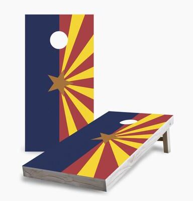 Skip's Garage Arizona State Flag Cornhole Boards