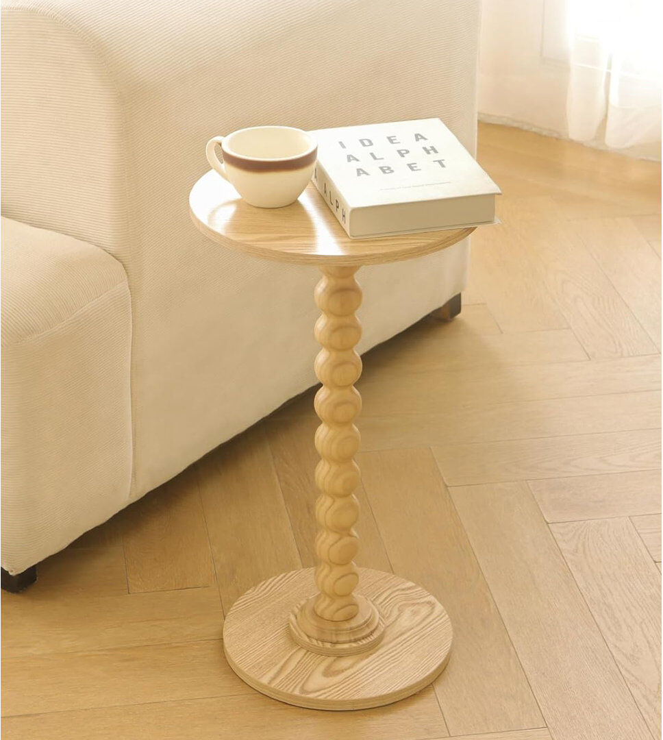 Langley Street Modern Accent Table Martini Table with Solid Wood Leg Round End Tables Side Table Natural 54.86cm H X 29.97cm W X 29.97cm D