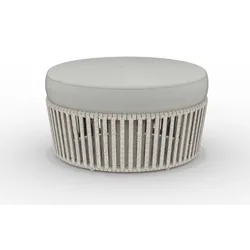 Outdoor Puff/Hocker Daisy Rope matt weiß, grau-grigio