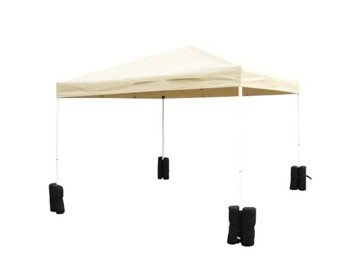 Outsunny Sacs de Lestage de Fixation pour Tonnelle Parasol Pavillon Noir Lot de 4\, Poids de Lestage de Pavillon\, Volume Max. 15 kg