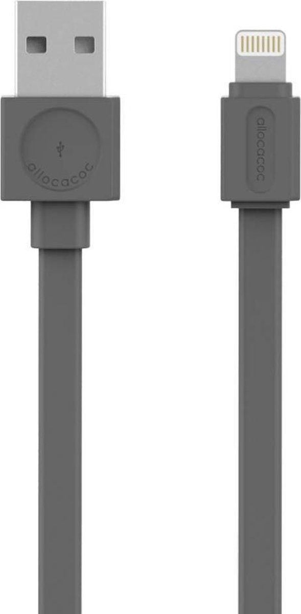 Allocacoc USB-kabel Lightning plat, grijs