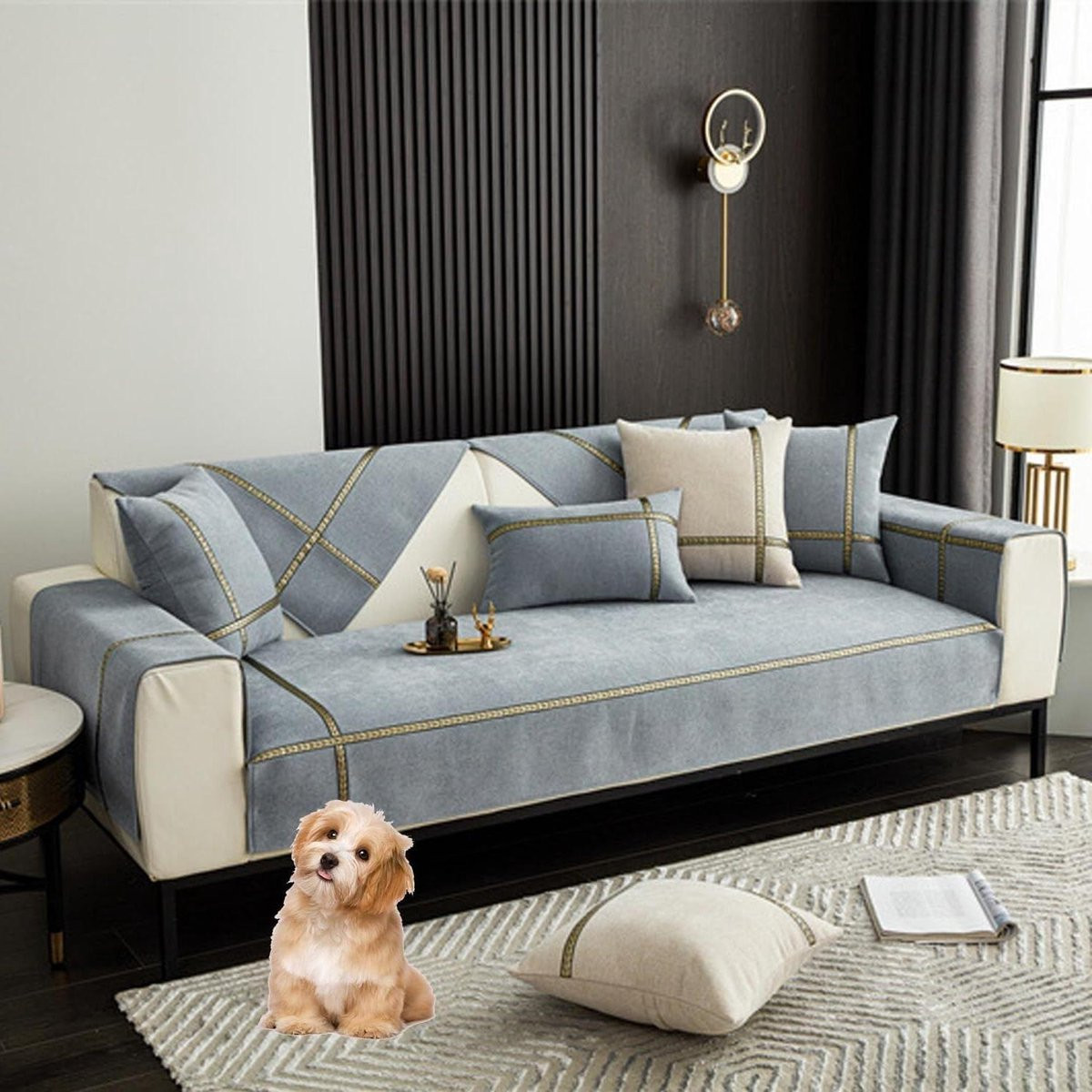 Grijs Bankhoes - Sofahoes Meubelbeschermer met Antislip Ontwerp - 90 x 160 cm