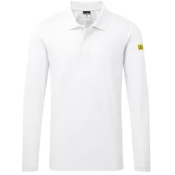 ESD Antistatik Poloshirt langarm "AS23" - XL - Weiß