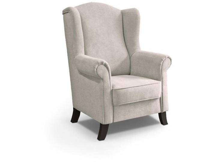 Beautysofa Ohrensessel Leonardo beige, Beige, Holz, 88x118x86 cm, Wohnzimmer, Sessel, Ohrensessel