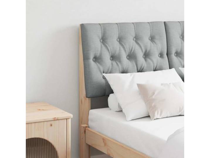 RJPLMFV Bett-Kopfteil, gepolstert, Hellgrau, 120 cm, massives Kiefernholz Ergonomische Schaumstoffpolsterung, weicher Stoff, modernes Design, einfache Reinigung