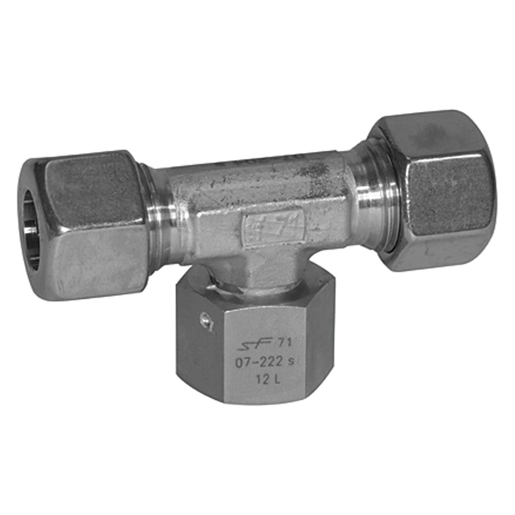 Riegler Einstellbare T-Verschraubung, Dichtkegel, M22x1,5 i., ES 1.4571 (ES 545)