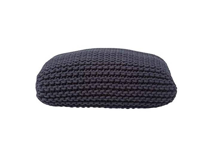 Homescapes Strickpouf groß schwarz 70 x 20 cm Bodenkissen Sitzkissen 100% Baumwoll Bezug grob gestrickt mit Polystyrol Füllung