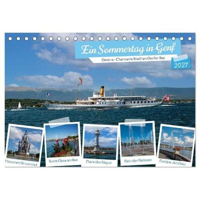 Ein Sommertag in Genf (Tischkalender 2027 DIN A5 quer), CALVENDO Monatskalender