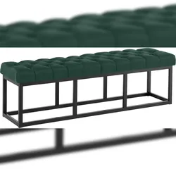 CLP Sitzbank Amun Stoff mit schwarzem Gestell Stoff HBT: 46x150x38 cm grün 150 cm