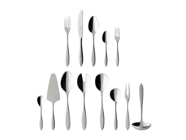 Villeroy & Boch - Arthur Besteckset 68 tlg. Platin Spülmaschinenfest, Rostfrei, Besteck Set 68 teilig Silber, Gabel, Messer, Löffel, Essbesteck Set, Edelstahl