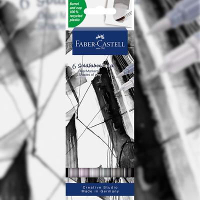 FABER-CASTELL Faber Castell Aqua Dual Marker Gofa 0,4 mm Grautöne 6er