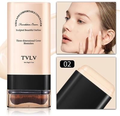 Inspired Finds TVLV Eraser Foundation Stick Long Lasting Concealer & Liquid Foundation With Built In Brush For Flawless, Natural Cove nature 02