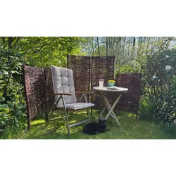 Steckparavent Weide 56 x 90 / 116 cm – Sichtschutz Weide aus geölten Weidenruten – rustikaler Weidensteckzaun – flexibler Weidenzaun für Garten