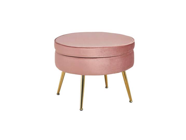 Livetastic Hocker, Rosa, Metall, rund, 41 cm, Wohnzimmer, Hocker, Sitzhocker