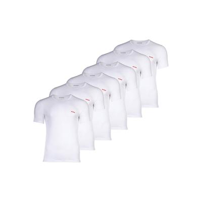T-Shirt HUGO "T-Shirt T-SHIRT RN TRIPLET P 10217251 02 6er Pack", Herren, Gr. L, weiß, Obermaterial: 100% Baumwolle CO., Shirts T-Shirt